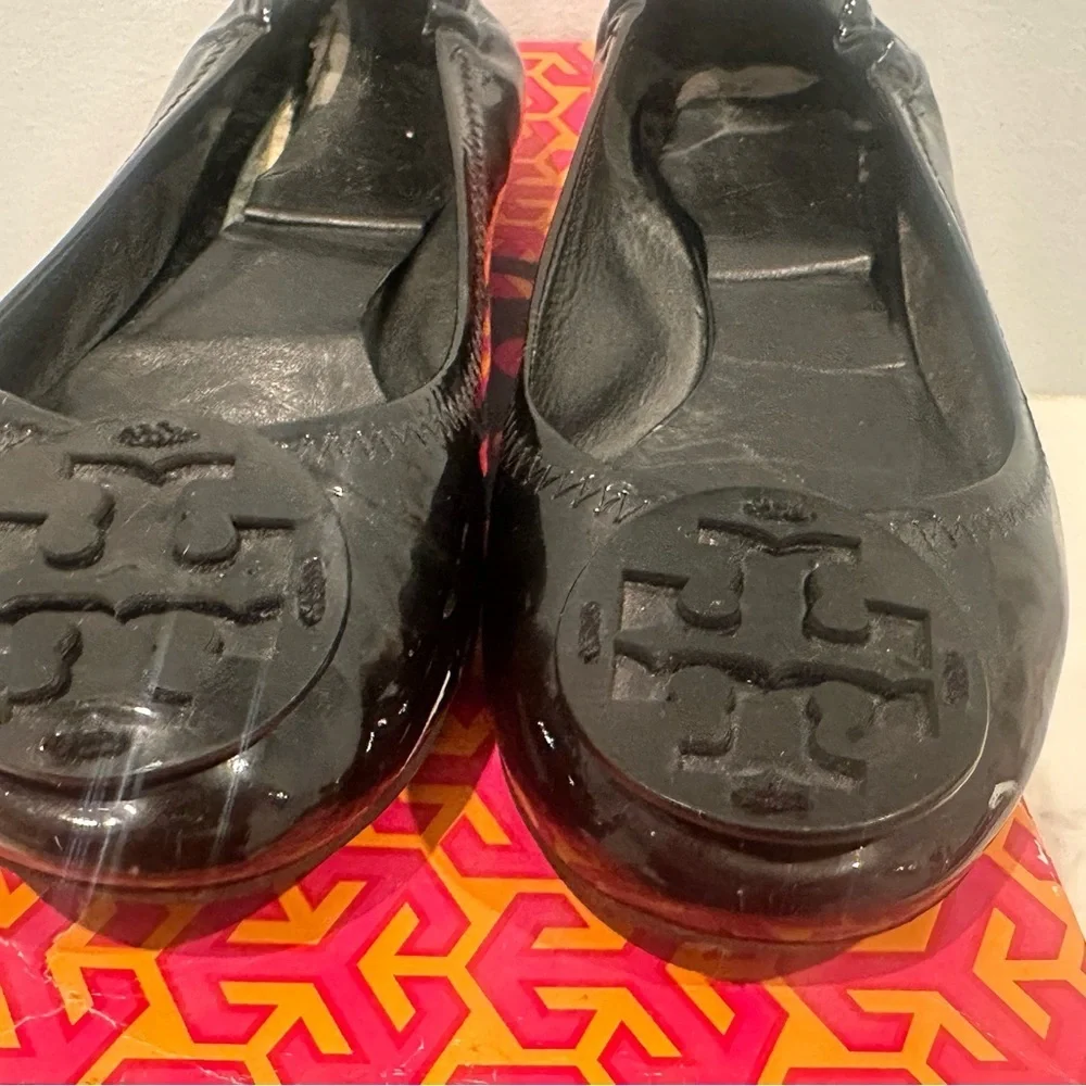 Tory Burch Black Patent Reva Flats Size 6